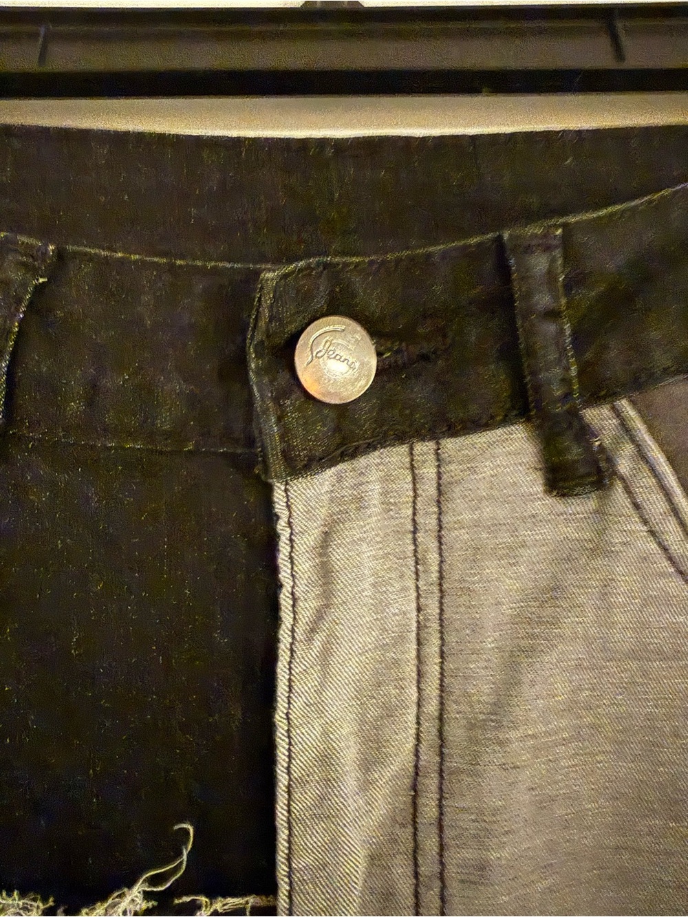 Women’s Patchwork Two-Tone Black & Gray Jeans - Picture 3 of 3